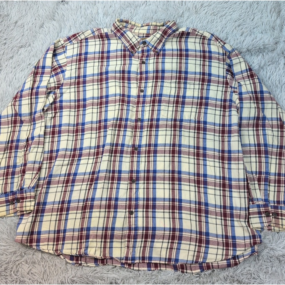 Foundry Shirt Mens 3XL Plaid Button Up Workwear Chore Soft Comfort